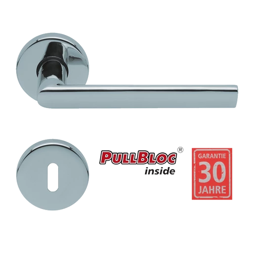 Jade I 1108 PB polírozott rozsdamentes acél körrozettás kilincsgarnitúra