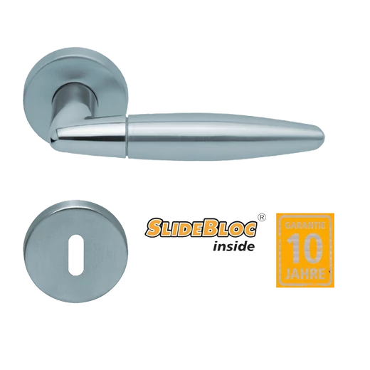 Scoop 1007 Optima inox kilincsgarnitúra SlideBloc mechanikával