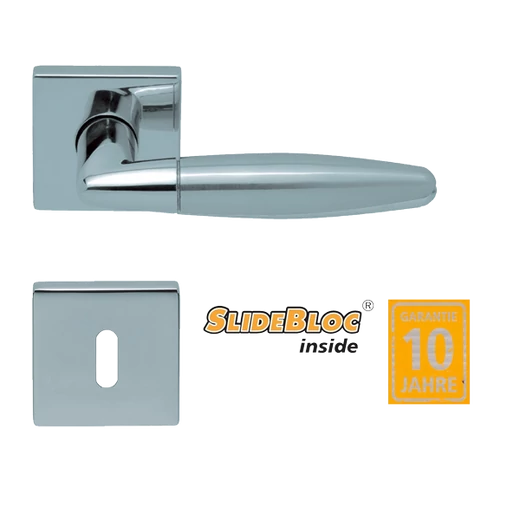 Scoop 1007 Optima polírozott inox kilincsgarnitúra SlideBloc mechanikával