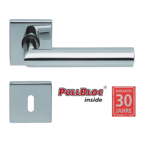 Scoop 1106 Thema polírozott inox kilincsgarnitúra PullBloc mechanikával