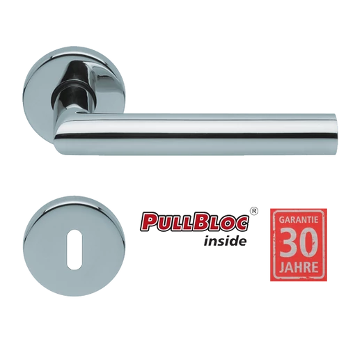 Scoop 1106 Thema polírozott inox kilincsgarnitúra PullBloc mechanikával