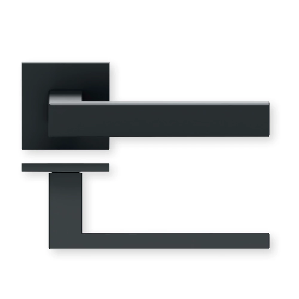 Scoop Qolibri 1040 matt fekete Slidebloc ultra négyzetrozettás kilincsgarnitúra