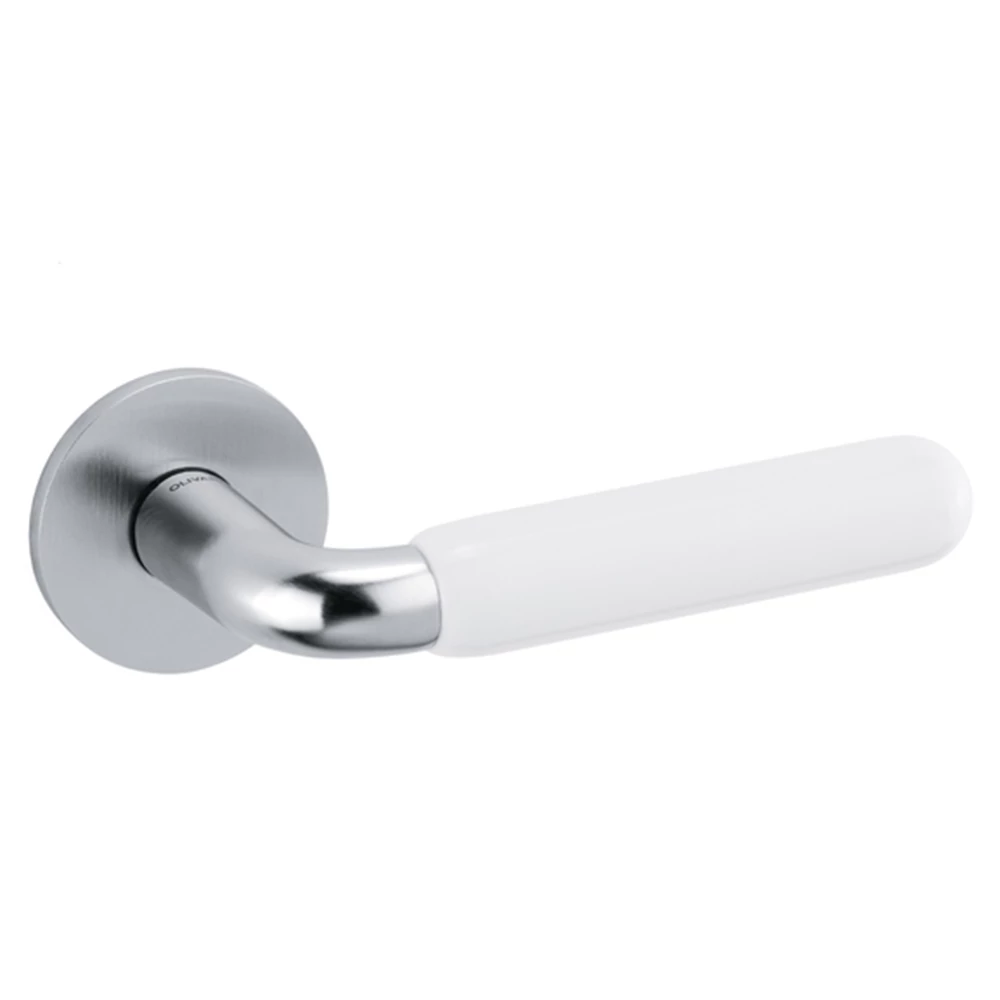 Olivari Alba matt króm - fehér porcelán körrozettás kilincsgarnitúra M267B