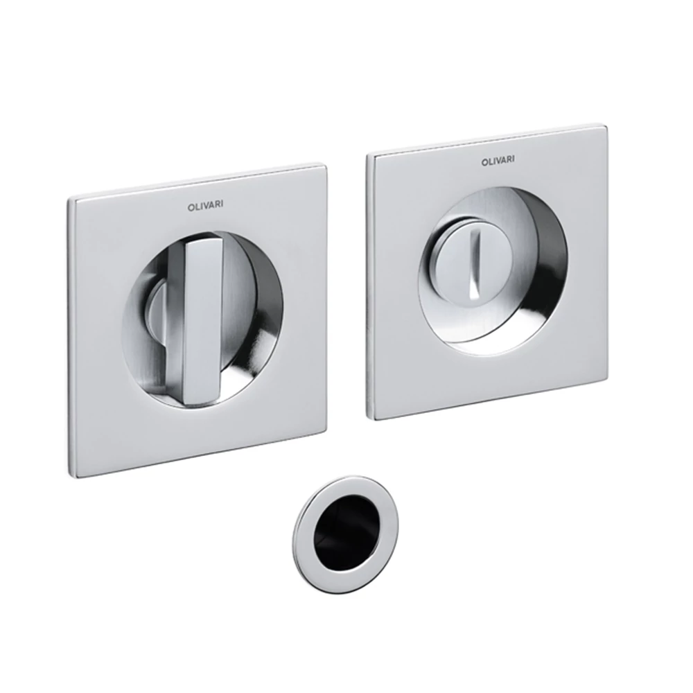 Olivari Giotto Q fényes króm - matt króm WC záras szögletes húzókagyló pár 65 mm D127
