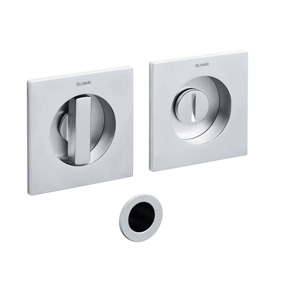 Olivari Giotto Q matt króm WC záras szögletes húzókagyló pár 65 mm D127
