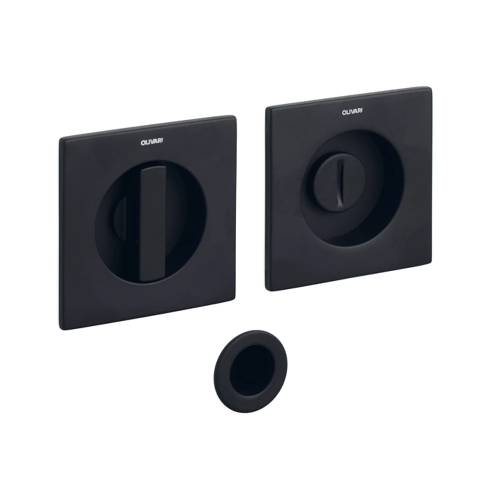 Olivari Giotto Q matt fekete WC záras szögletes húzókagyló pár 65 mm D127 NP