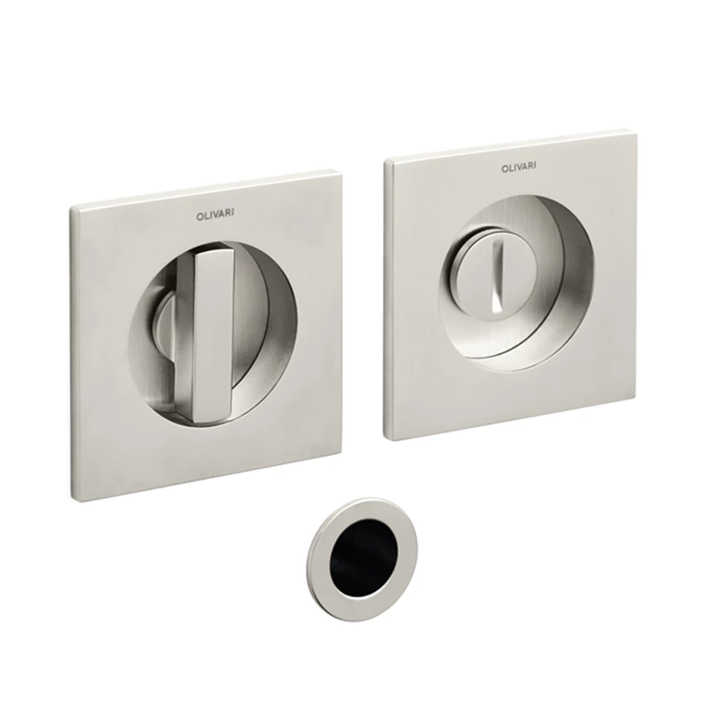 Olivari Giotto Q szatén szupernikkel WC záras szögletes húzókagyló pár 65 mm D127