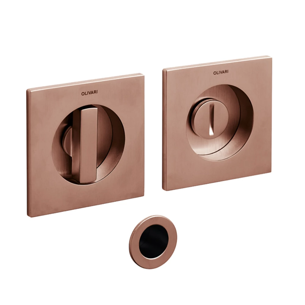 Olivari Giotto Q szatén szuperréz WC záras szögletes húzókagyló pár 65 mm D127