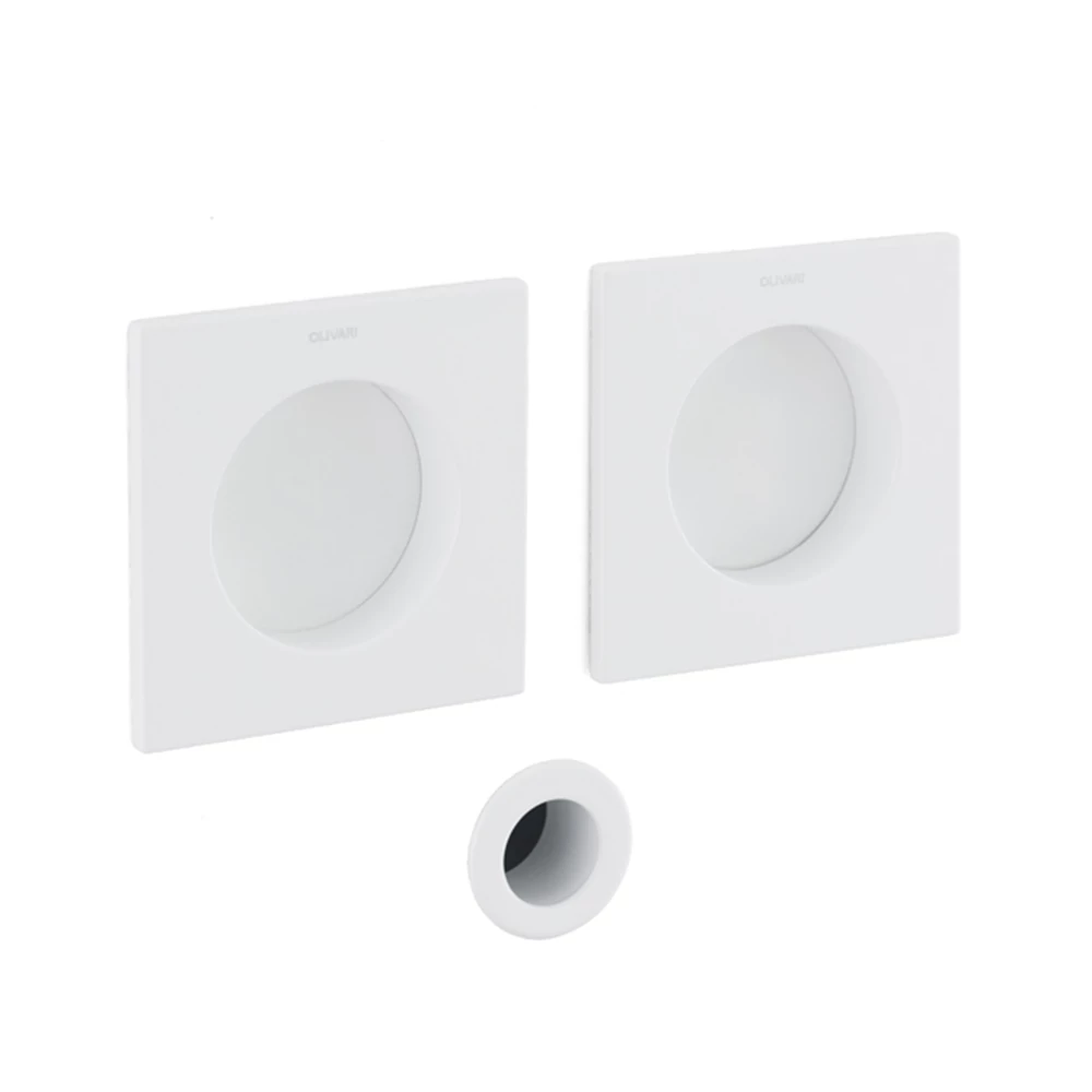 Olivari Giotto Q matt fehér szögletes blind húzókagyló pár 65 mm D129
