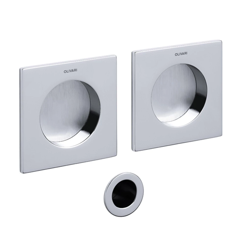 Olivari Giotto Q fényes króm - matt króm szögletes blind húzókagyló pár 65 mm D129