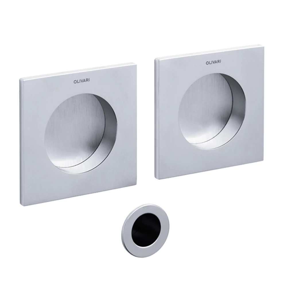 Olivari Giotto Q matt króm szögletes blind húzókagyló pár 65 mm D129