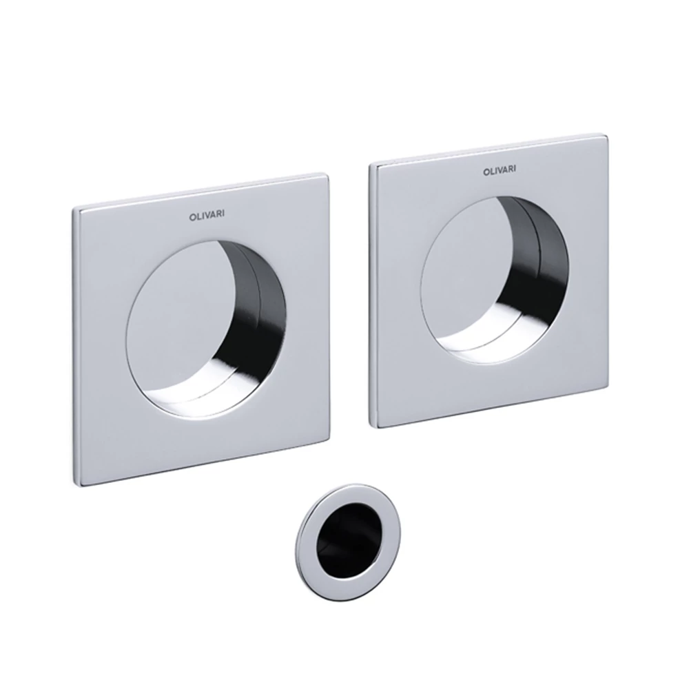 Olivari Giotto Q fényes króm szögletes blind húzókagyló pár 65 mm D129
