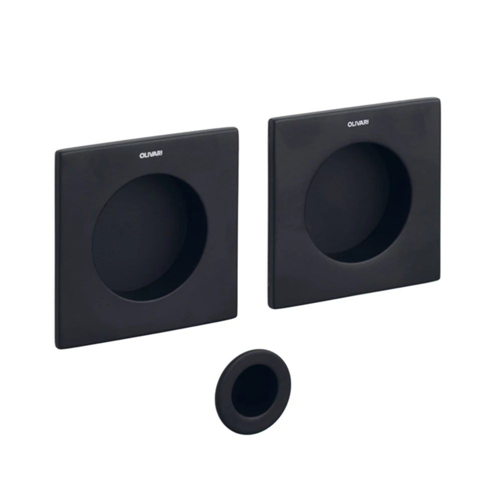 Olivari Giotto Q matt fekete szögletes blind húzókagyló pár 65 mm D129