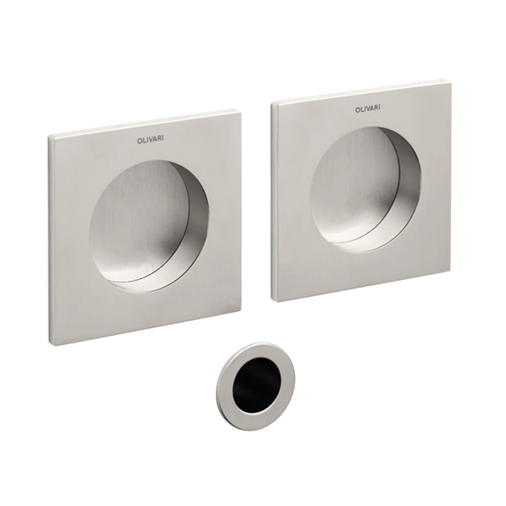 Olivari Giotto Q szatén szupernikkel szögletes blind húzókagyló pár 65 mm D129