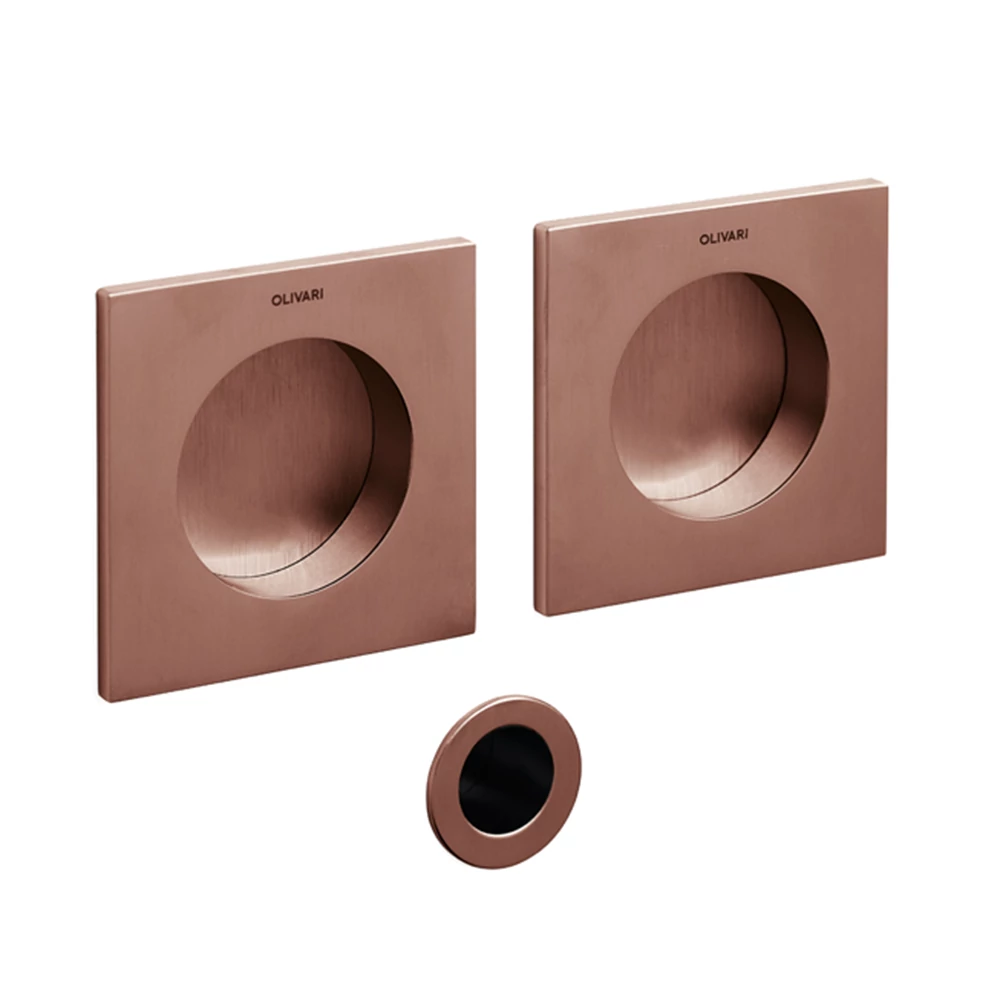 Olivari Giotto Q szatén szuperréz szögletes blind húzókagyló pár 65 mm D129