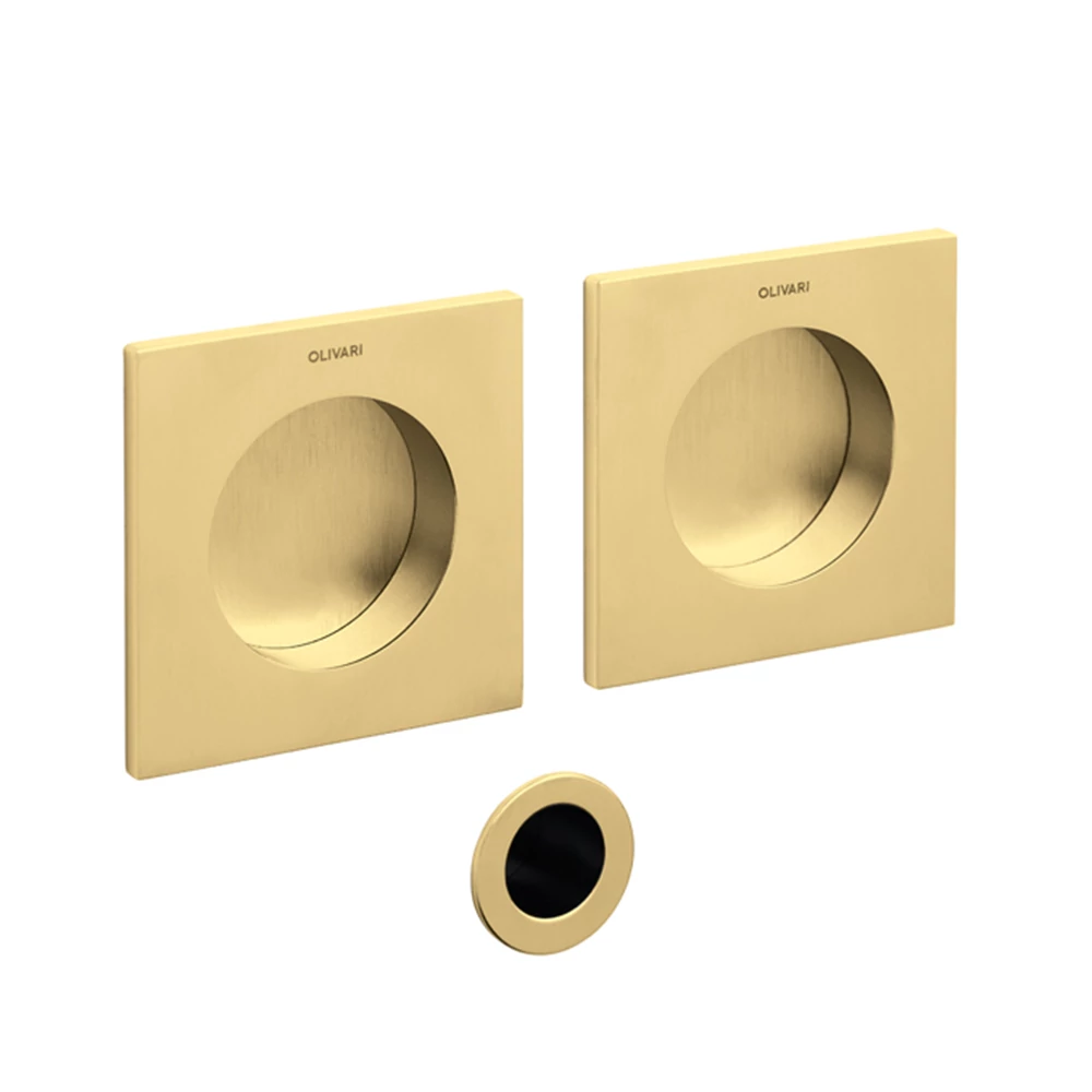 Olivari Giotto Q szatén szuperarany szögletes blind húzókagyló pár 65 mm D129