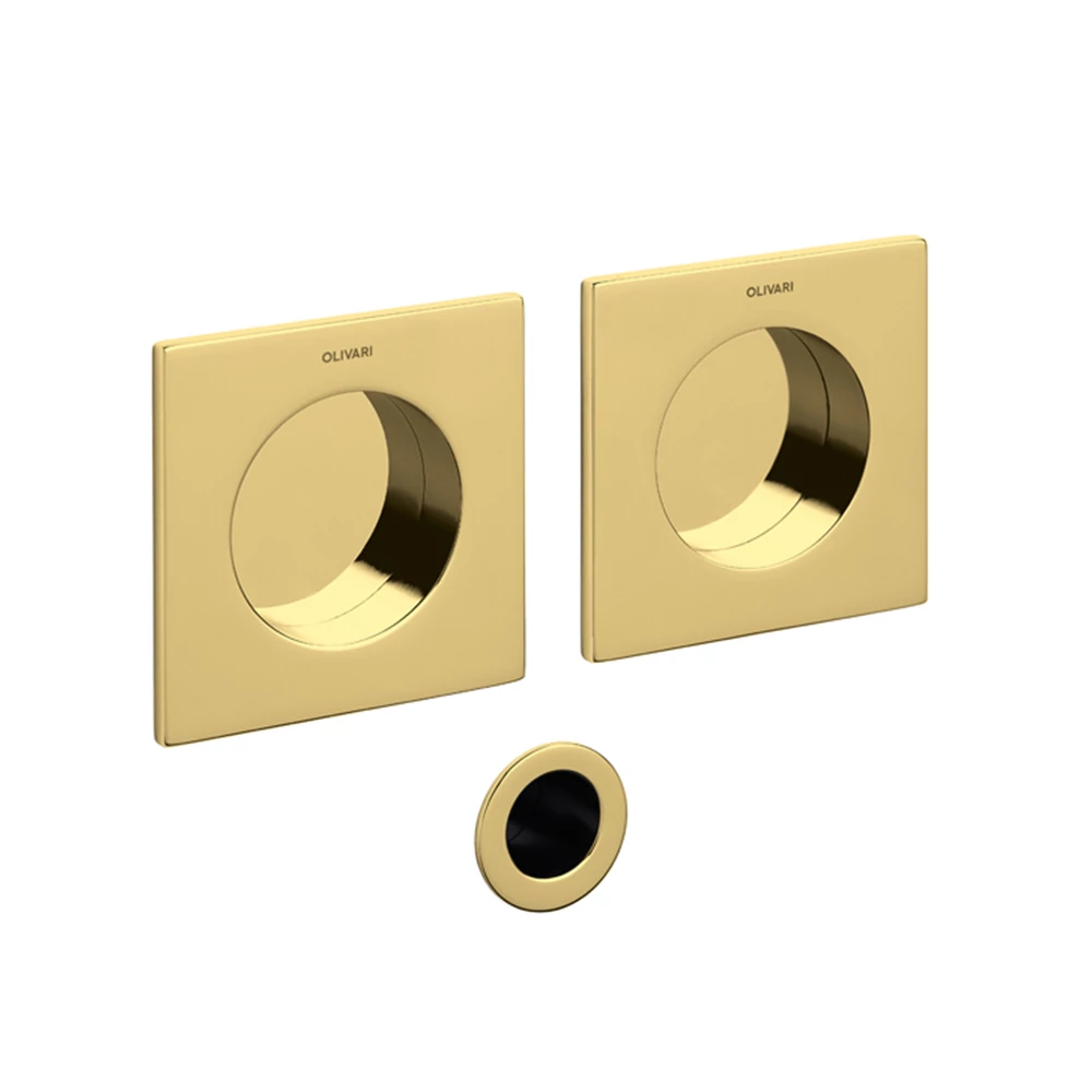 Olivari Giotto Q szuperarany szögletes blind húzókagyló pár 65 mm D129