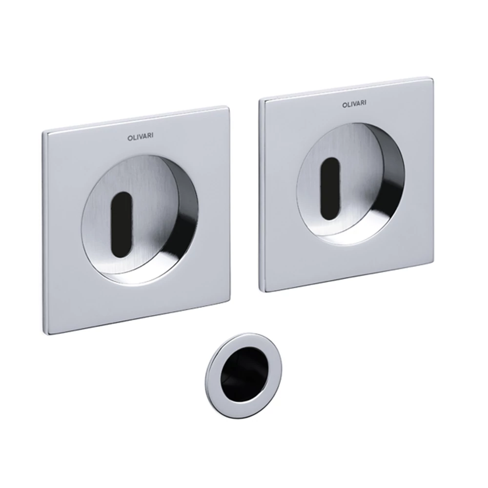 Olivari Giotto Q fényes króm - matt króm BB szögletes húzókagyló pár ø 65 mm D130