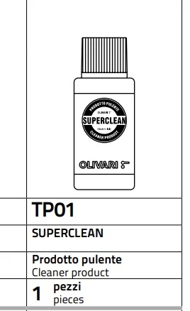 Olivari Superclean - Kilincs tisztítószer 100ml TP01