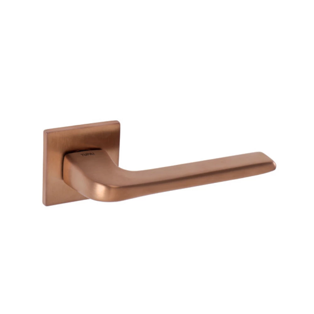 Tupai Dara 5SQ PVD matt vörösréz lapos négyzetrozettás kilincsgarnitúra