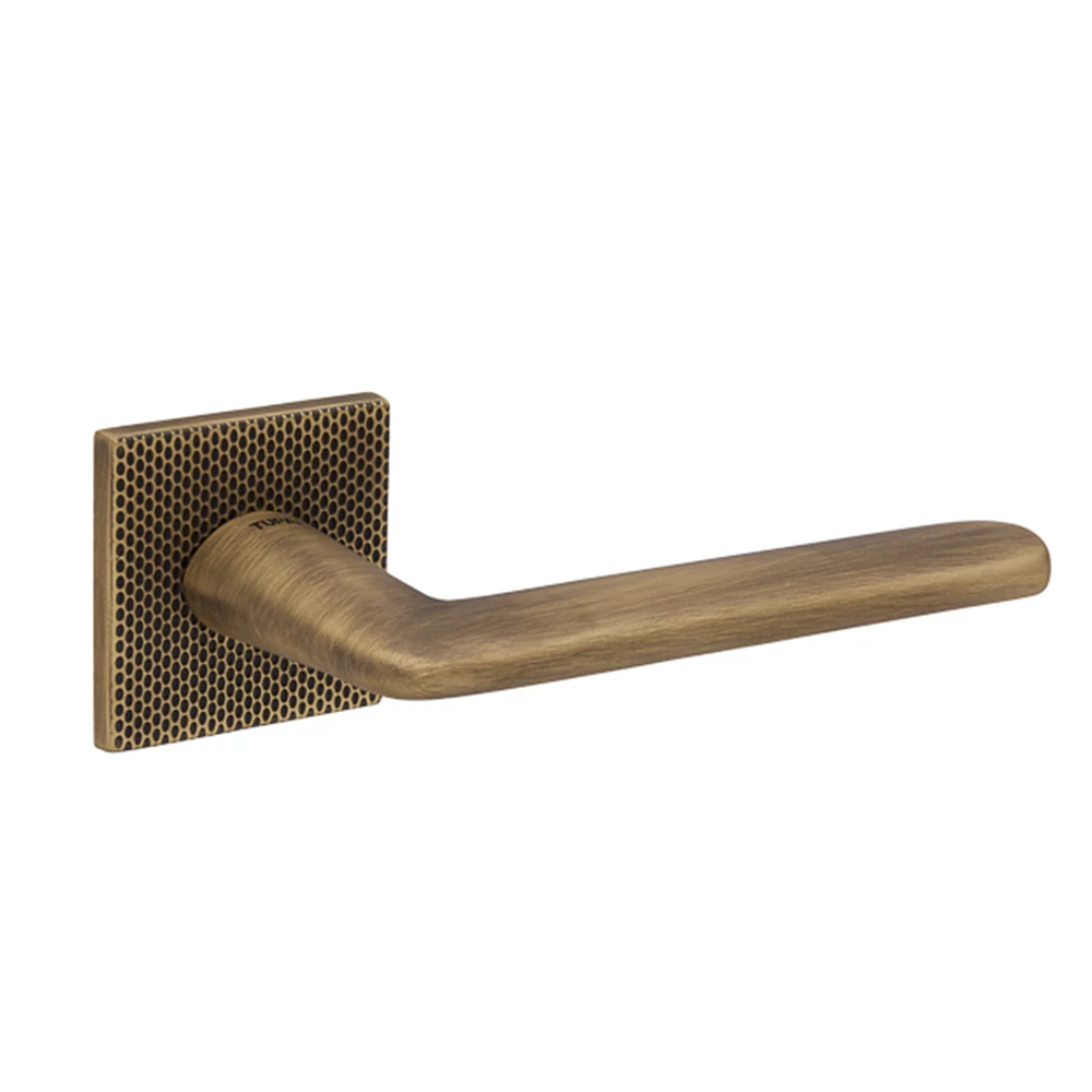 Tupai Eliptica 5SQ Texture (vízesés motívummal) matt bronz lapos négyzetrozettás kilincsgarnitúra T2