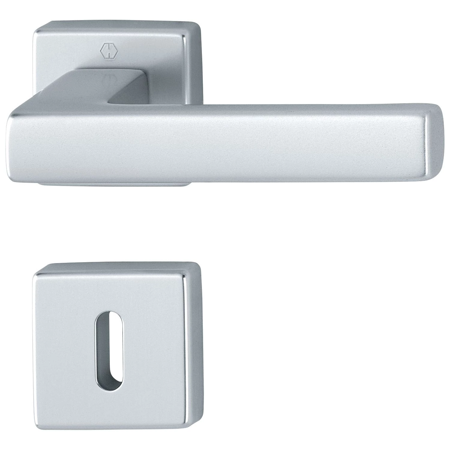 Hoppe Toulon aluminium F1 négyzetrozettás kilincsgarnitúra