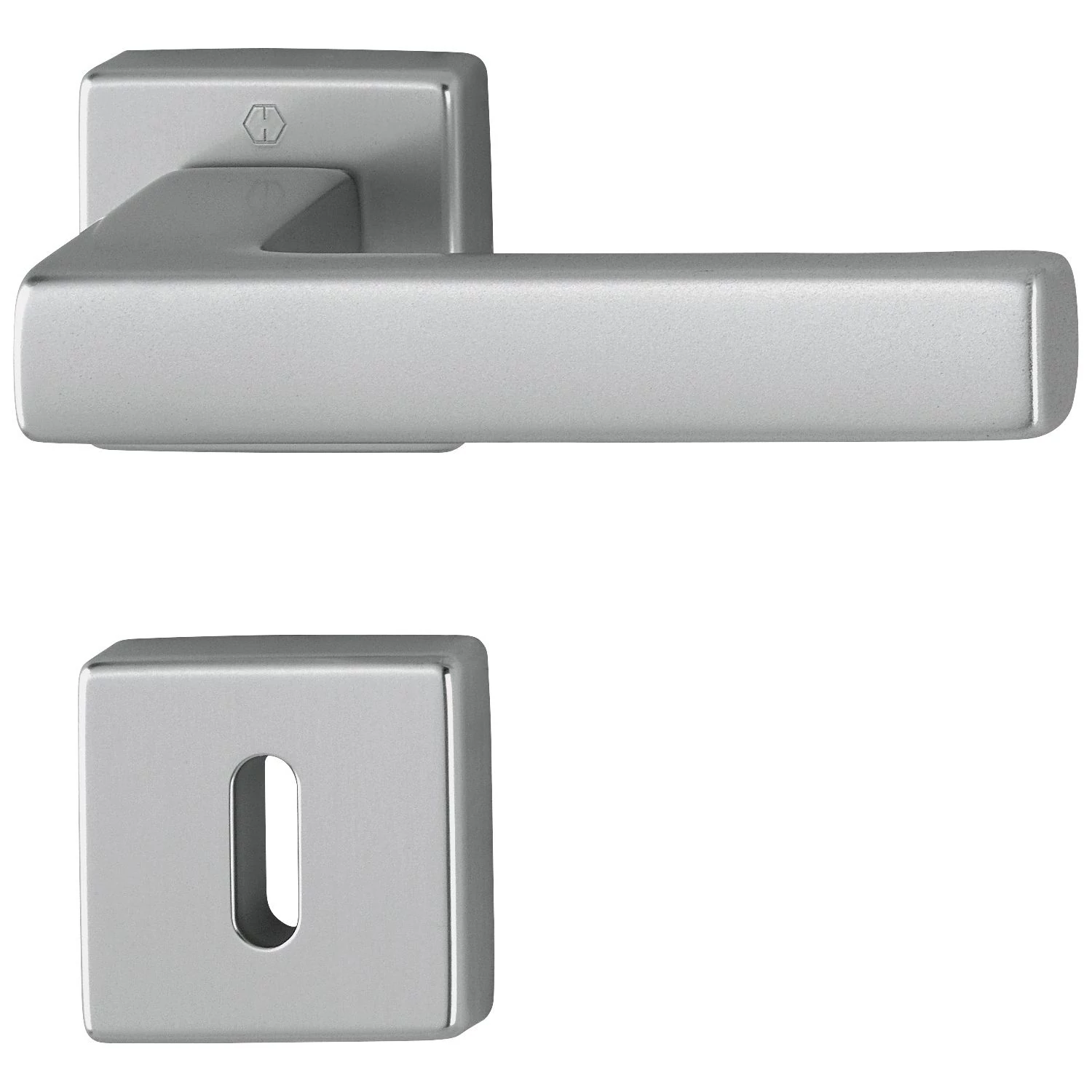 Hoppe Toulon aluminium F9 négyzetrozettás kilincsgarnitúra