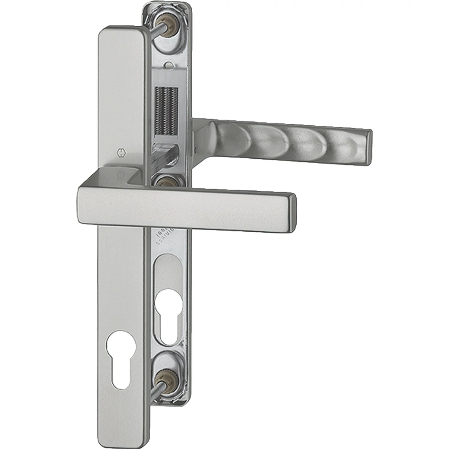 Hoppe Toulon PZ92 eloxált acél színű keskenycímes biztonsági bejárati kilincsgarnitúra 102211979