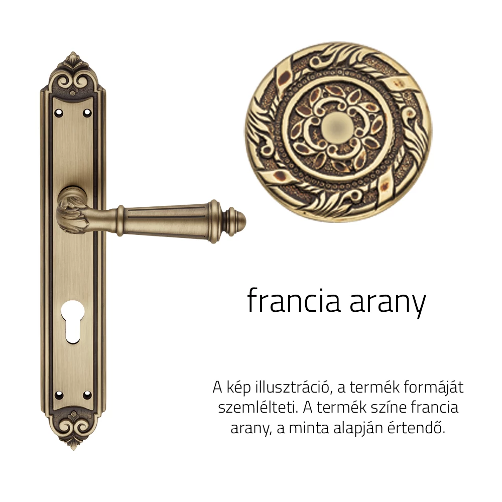Linea Cali Aida francia arany hosszúcímes kilincsgarnitúra 1611 PL OF