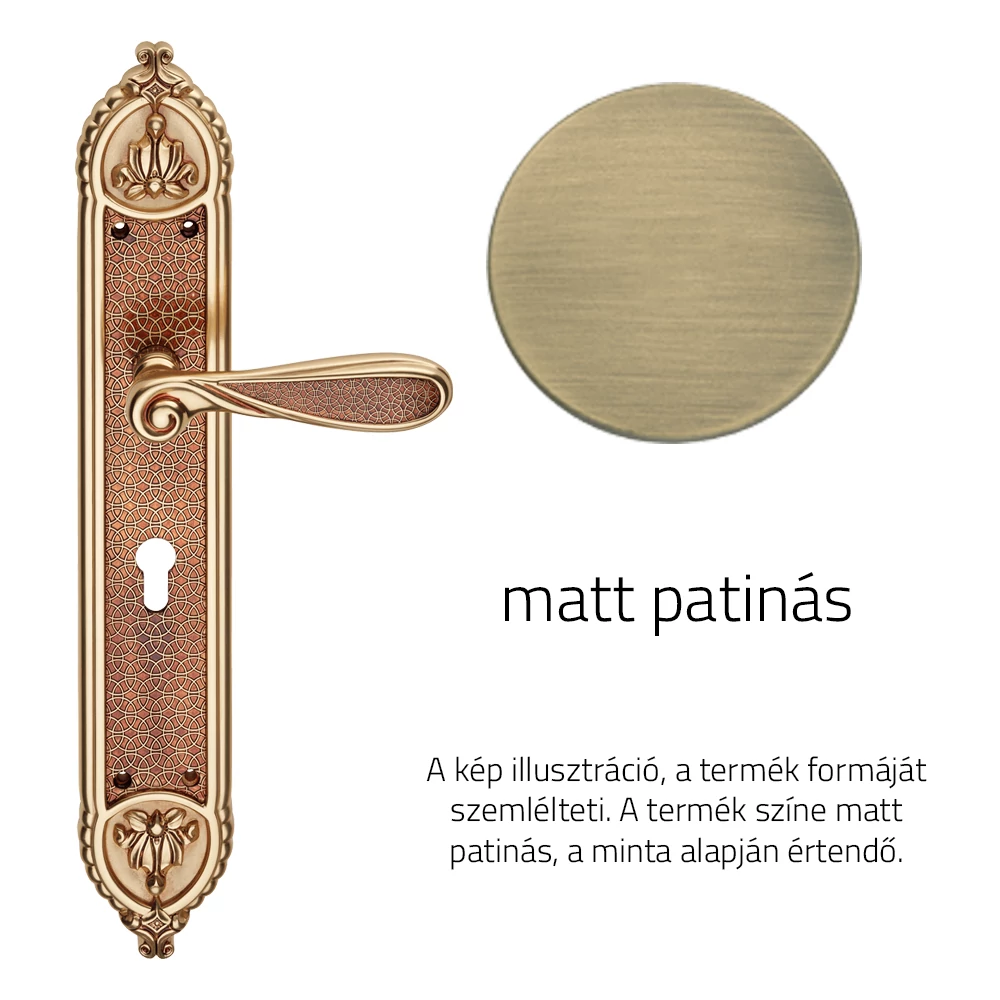 Linea Cali Aisha matt patinás XL hosszúcímes kilincsgarnitúra 1651 PL PM