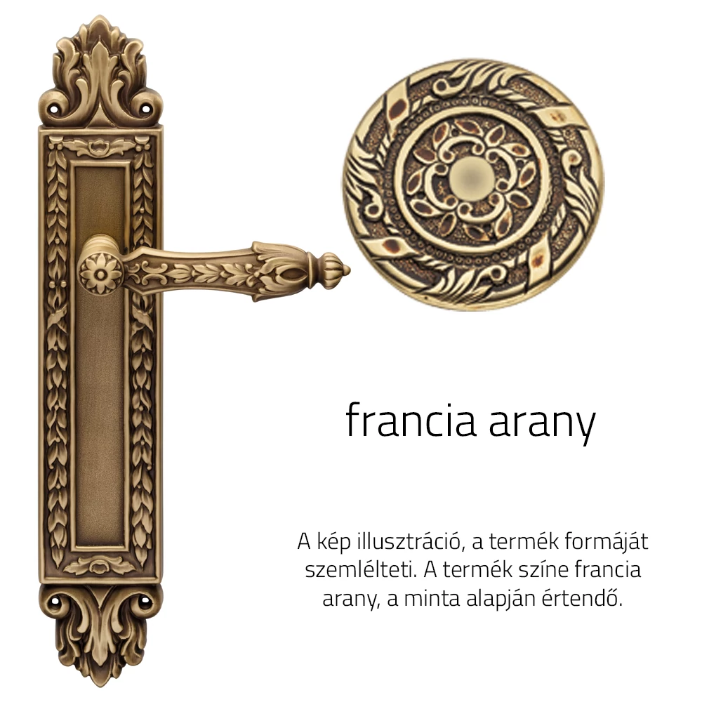 Linea Cali Arcadia francia arany kilincsgarnitúra XL hosszúcímen 1641 PL OF