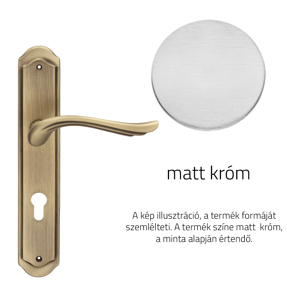 Linea Cali Aria matt króm kilincsgarnitúra hosszúcímen 1630 PL CS
