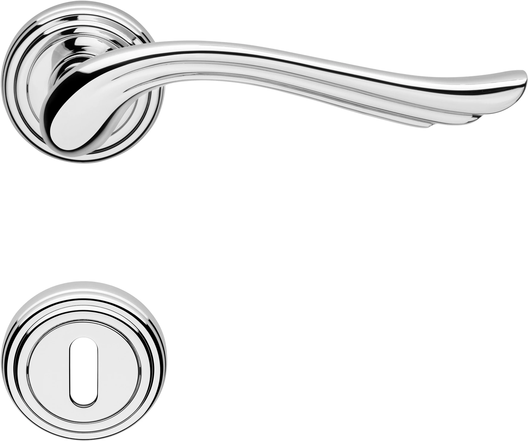Linea Cali Aria fényes króm körrozettás kilincsgarnitúra 1630 RB 011 CR