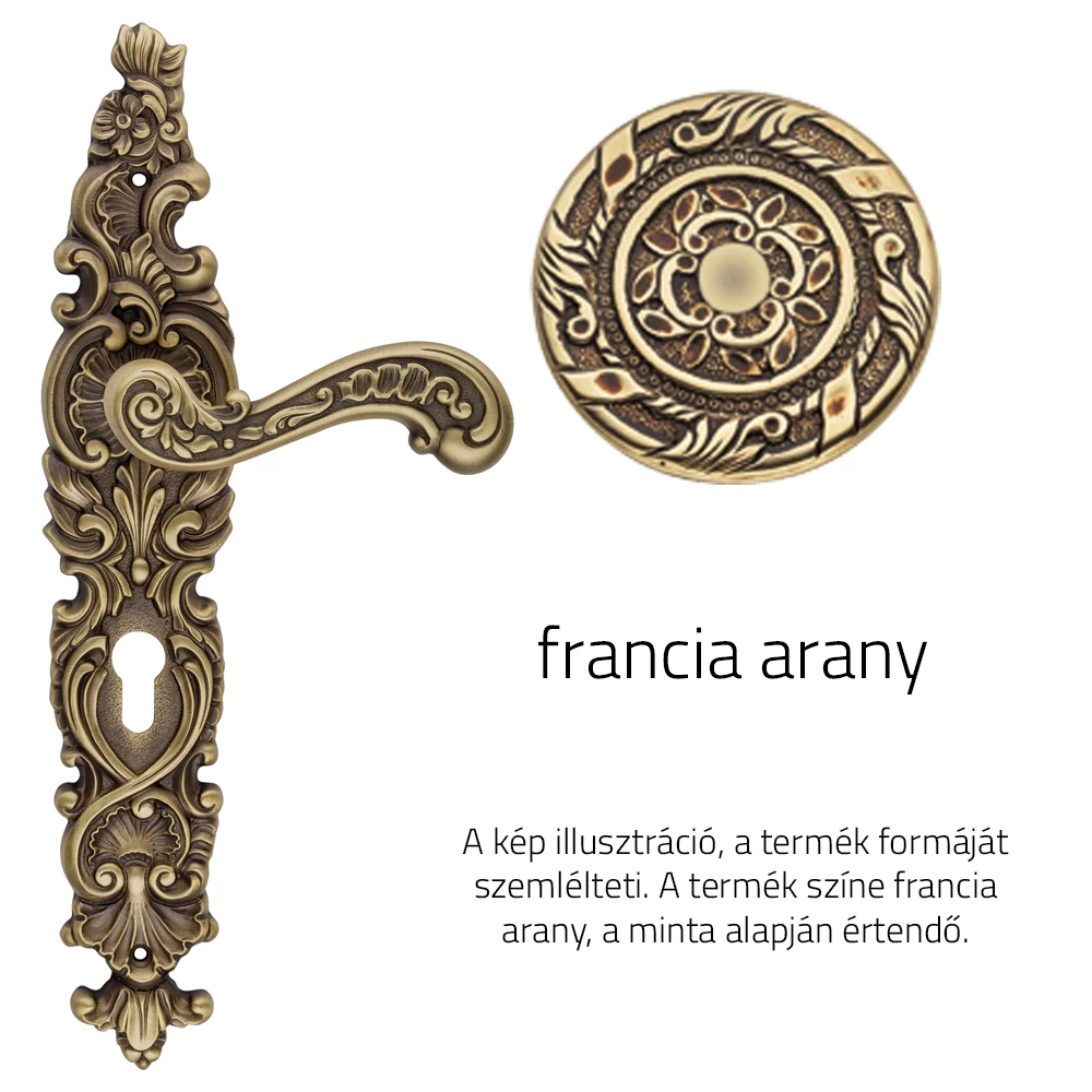 Linea Cali Barocco francia arany hosszúcímes kilincsgarnitúra 1520 PL OF