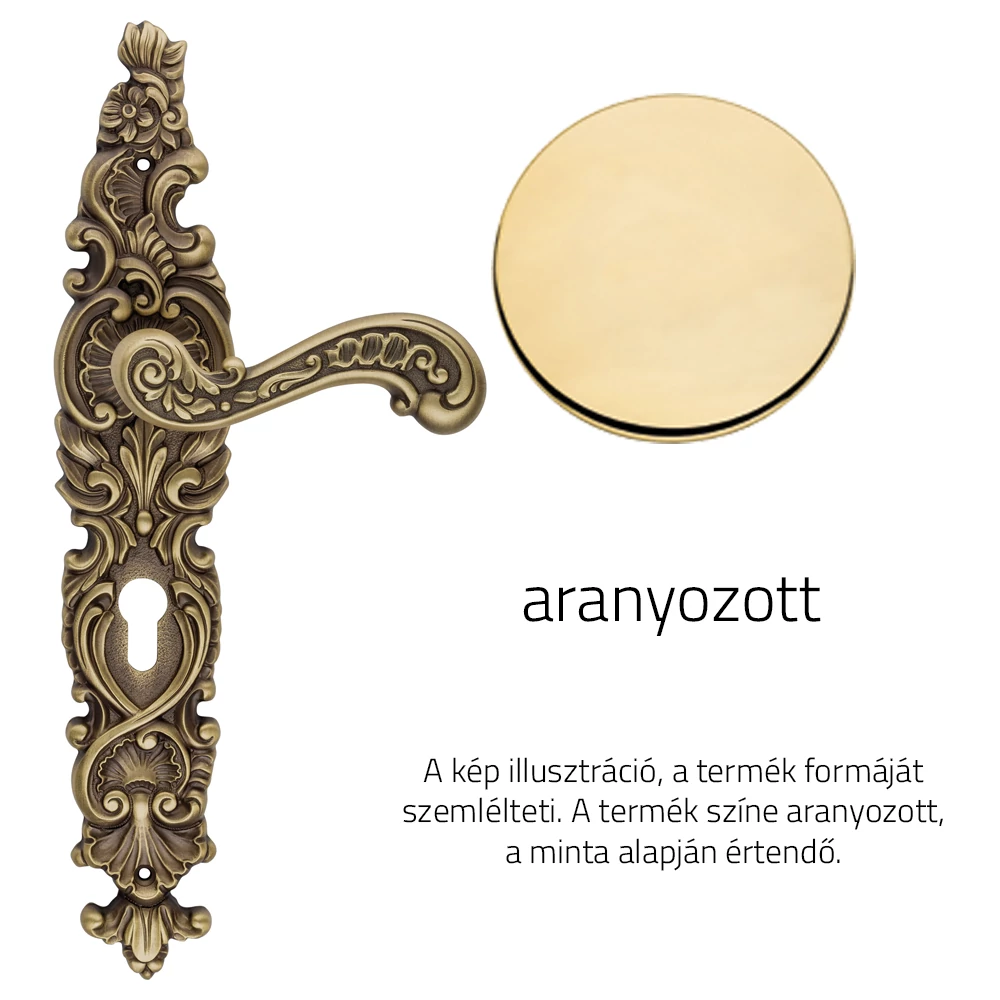 Linea Cali Barocco aranyozott hosszúcímes kilincsgarnitúra 1520 PL OZ