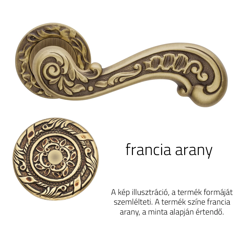 Linea Cali Barocco francia arany körrozettás kilincsgarnitúra 1520 RB 113 OF