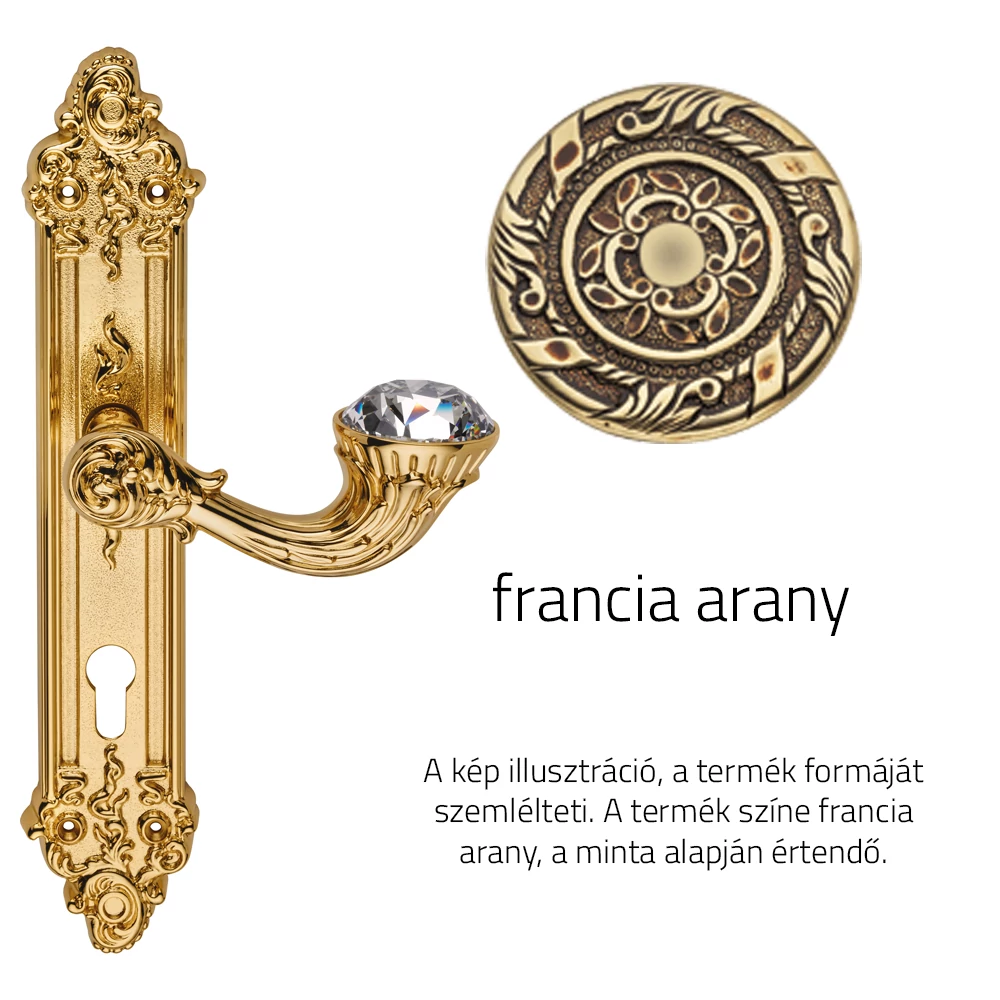 Linea Cali Brilliant Diamond francia arany hosszúcímes kilincsgarnitúra 1527 PL OF