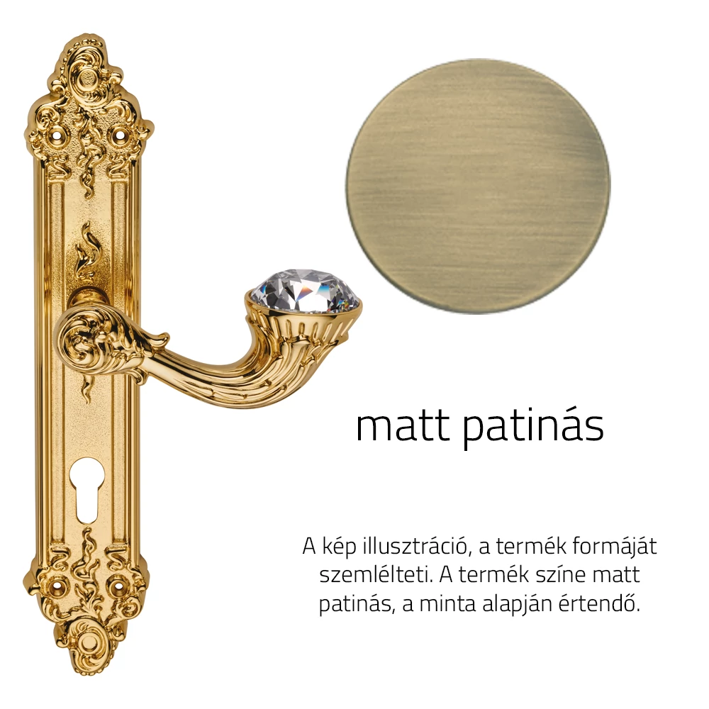 Linea Cali Brilliant Diamond matt patinás hosszúcímes kilincsgarnitúra 1527 PL PM