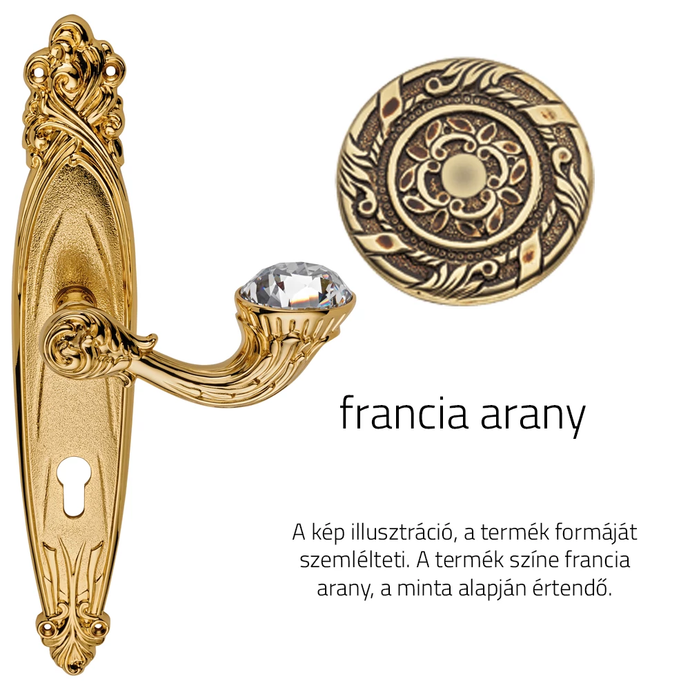 Linea Cali Brilliant Diamond francia arany hosszúcímes kilincsgarnitúra 1528 PL OF
