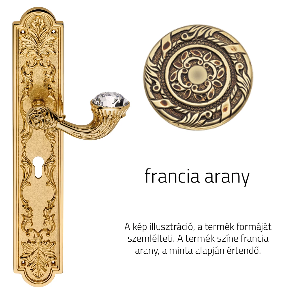 Linea Cali Brilliant Diamond francia arany hosszúcímes kilincsgarnitúra 1529 PL OF