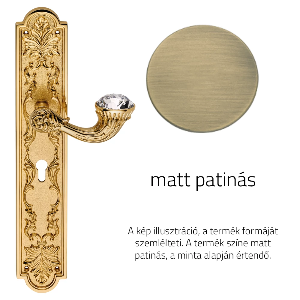 Linea Cali Brilliant Diamond matt patinás hosszúcímes kilincsgarnitúra 1529 PL PM