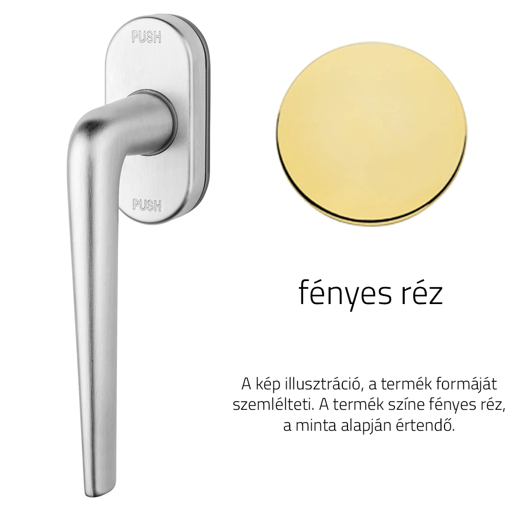 Linea Cali Brixia Zincral fényes réz ablakfélkilincs Smart Block rendszerrel 479 SK OL