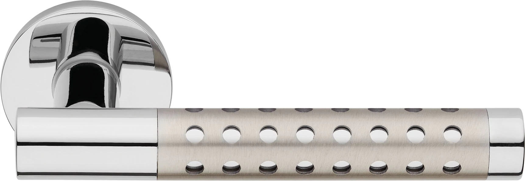 Linea Cali Cavity fényes króm - szatén nikkel körrozettás kilincsgarnitúra 1726 RB 025 CN