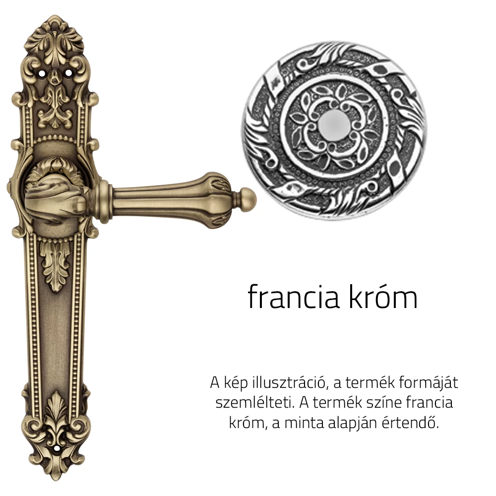 Linea Cali Charme francia króm hosszúcímes kilincsgarnitúra 1590 PL NF