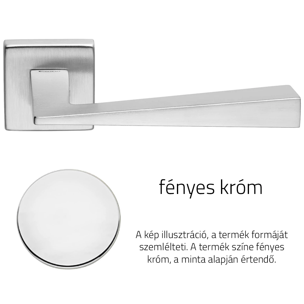 Linea Cali Conica Zincral fényes króm négyzetrozettás kilincsgarnitúra 486 RB 088 CR