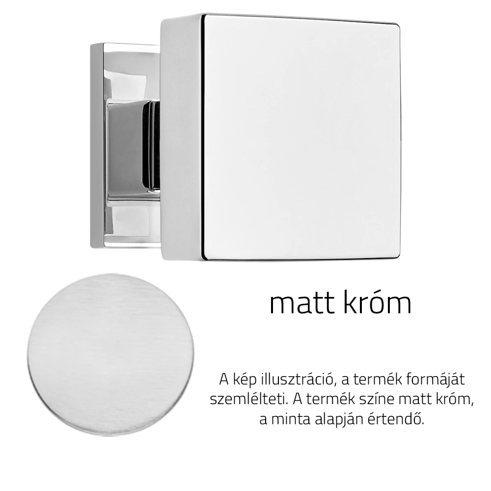 Linea Cali Corner Zincral matt króm fix gomb lapos négyzetrozettával 505 PT 024 CS
