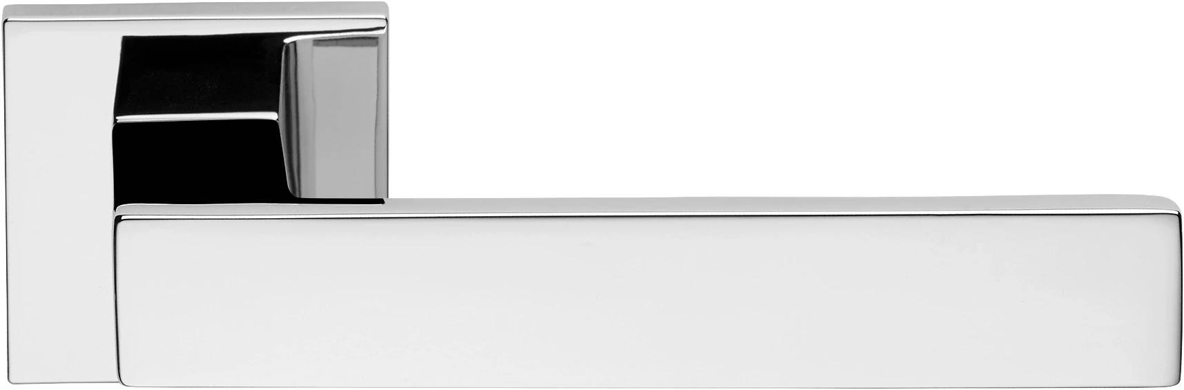 Linea Cali Corner Zincral fényes króm lapos négyzetrozettás kilincsgarnitúra 505 RB 024 CR