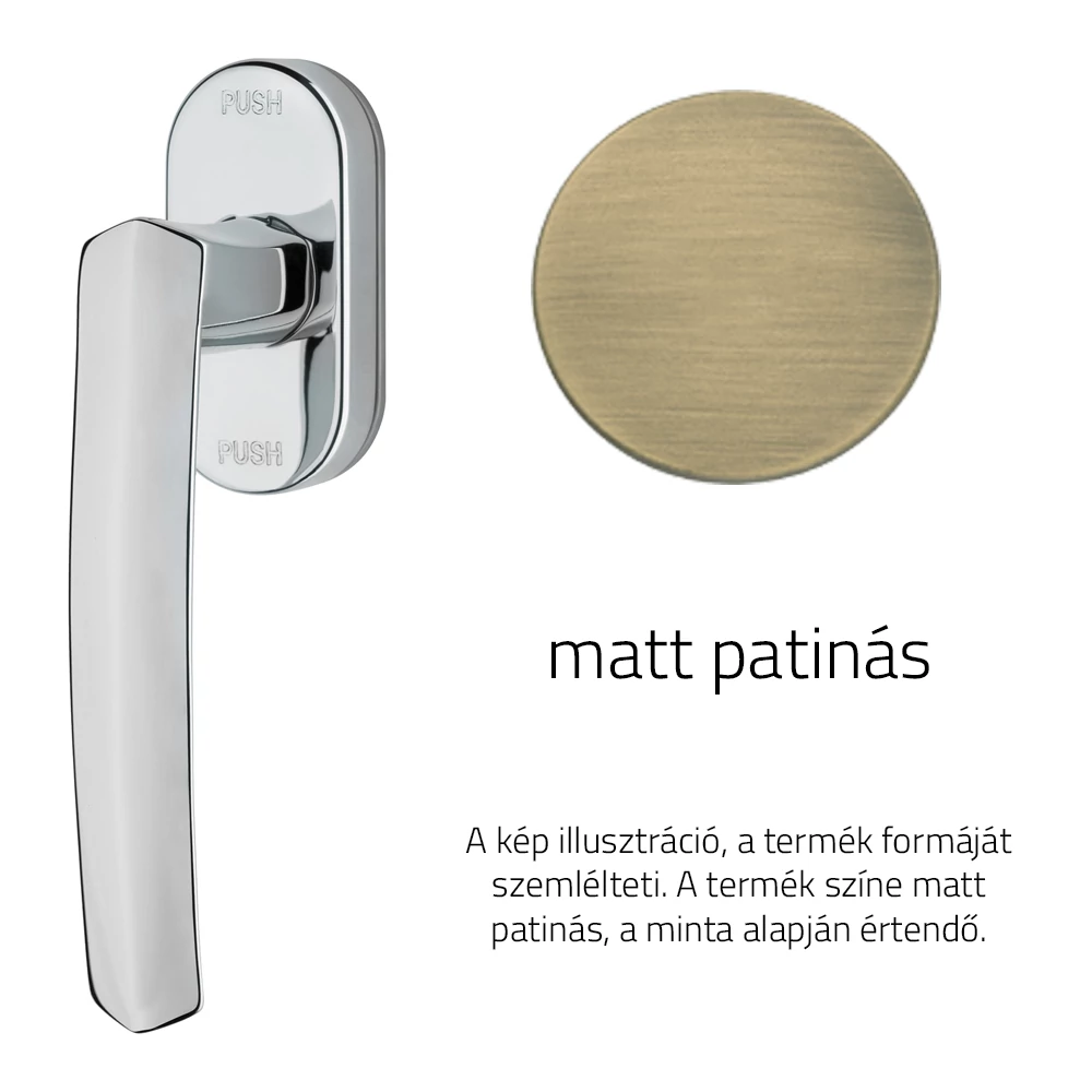 Linea Cali Dafne matt patinás ablakfélkilincs Smart Block rendszerrel 509 SK PM