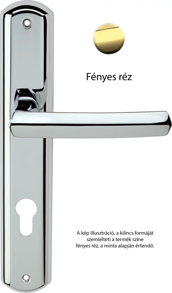 Linea Cali Dafne fényes réz hosszúcímes kilincsgarnitúra 509 PL OL