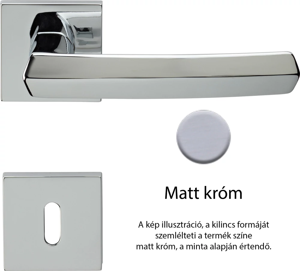 Linea Cali Dafne matt króm lapos négyzetrozettás kilincsgarnitúra 509 RB 019 CS